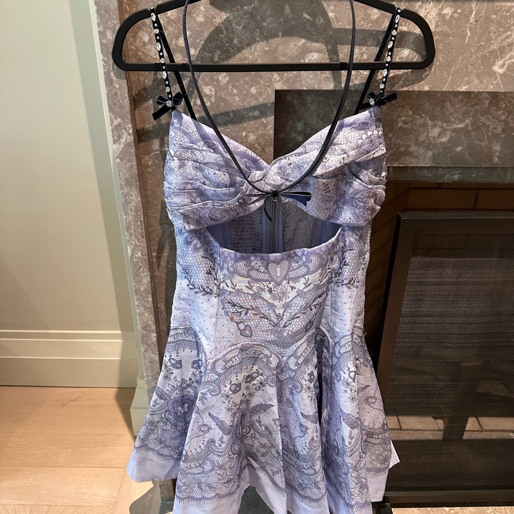 Zimmermann Twist Front Cutout Belted Mini Dress SZ 1